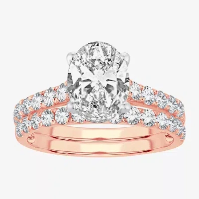 Modern Bride Signature By  (h-i / Si1-si2) Womens 2 Ct. T.w. Lab Grown White Diamond 14k Gold Oval Br
