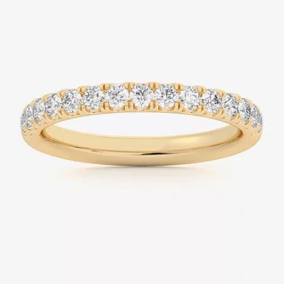 Modern Bride Signature By  (si1-si2/h-i) Womens 2mm 1/2 Ct. T.w. Lab Grown White Diamond 14k Gold Wed In Yellow