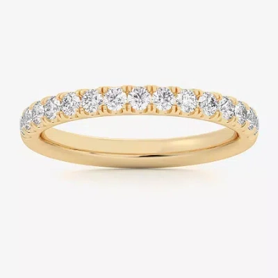Modern Bride Signature By  (si1-si2/h-i) Womens 2mm 1/2 Ct. T.w. Lab Grown White Diamond 14k Gold Wed In Yellow