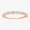 Modern Bride Signature By  Womens 1/5 Ct. Natural White Diamond 10k Rose Gold Wedding Band In Gold