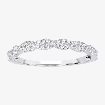 Modern Bride Signature By  Womens 1/5 Ct. Natural White Diamond 10k White Gold Anniversary Wedding Ba