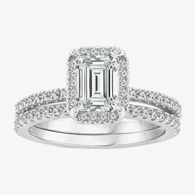 Modern Bride Signature By  Womens 2 Ct. T.w. Lab Grown White Diamond 10k Or 14k Gold Side Stone Brida In Metallic