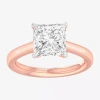 Modern Bride Solitaire Ring (g-h / Si1-si2) Womens 2 Ct. T.w. Lab Grown White Diamond 14k Gold Princess Solitaire In Pink