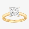 Modern Bride Solitaire Ring (g-h / Si1-si2) Womens 2 Ct. T.w. Lab Grown White Diamond 14k Gold Princess Solitaire In Yellow