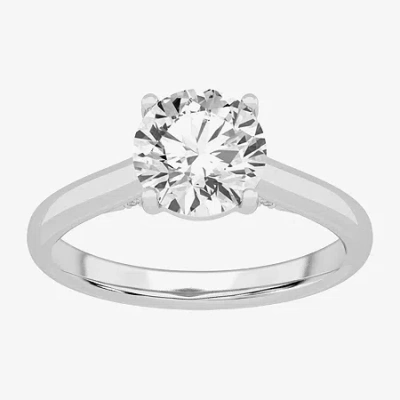 Modern Bride Solitaire Ring (g-h / Si1-si2) Womens 2 Ct. T.w. Lab Grown White Diamond 14k Gold Round Solitaire En