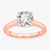 Modern Bride Solitaire Ring (g-h / Si1-si2) Womens 2 Ct. T.w. Lab Grown White Diamond 14k Gold Round Solitaire En In Pink