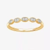 Modern Bride Stackable Ring (h-i / Si1-si2) Diamond Accent Lab Grown White Diamond 10k Gold Marquise Wedding Band In Gold