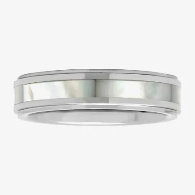 Modern Bride Tungsten Wedding Band In Silver