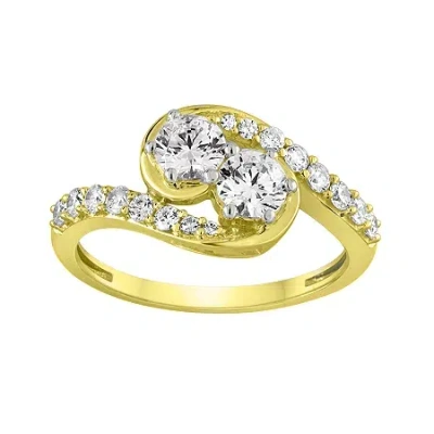 Modern Bride Two Forever 1 C.t. T.w. Natural Diamond 10k Yellow Gold Engagement Ring