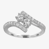 Modern Bride Two Forever 1 Ct.t.w. Natural Diamond Two-stone 10k White Gold Ring In White