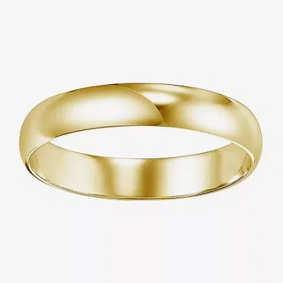 Modern Bride Unisex Adult 4mm 14k Gold Wedding Band In Transparent