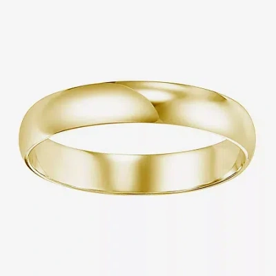 Modern Bride Unisex Adult 4mm 14k Gold Wedding Band In Transparent