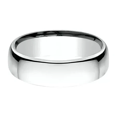 Modern Bride Unisex Adult 6.5mm 10k White Gold Wedding Band