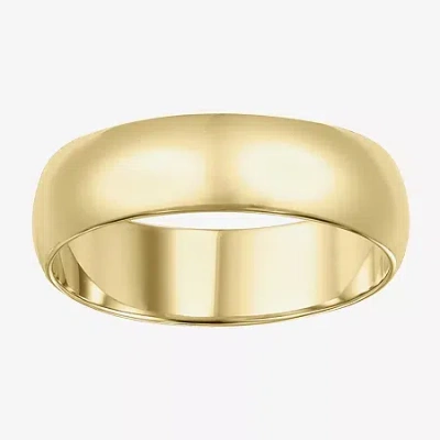 Modern Bride Unisex Adult 6mm 14k Gold Wedding Band In Transparent