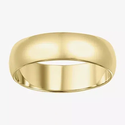 Modern Bride Unisex Adult 6mm 14k Gold Wedding Band In Transparent