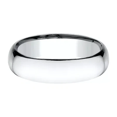 Modern Bride Unisex Adult 6mm Platinum Wedding Band In Transparent