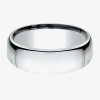 Modern Bride Unisex Adult 7.5mm 10k White Gold Wedding Band In Metallic