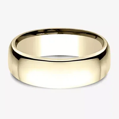 Modern Bride Unisex Adult 7.5mm 10k White Gold Wedding Band In Yellow