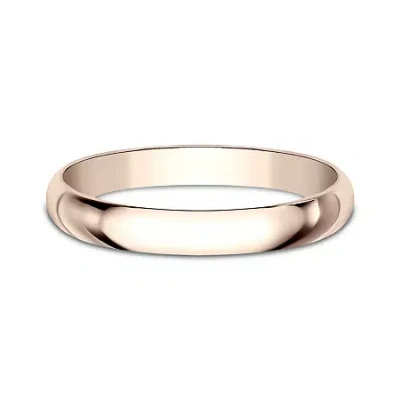 Modern Bride Women's 14k Yellow Gold 2.5mm Traditional Wedding Band In Pink