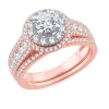 Modern Bride Womens 1 1/2 Ct. T.w. Natural White Diamond 10k Gold 10k Rose Gold Round Engagement Ring In Pink