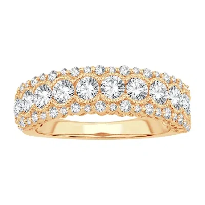Modern Bride Womens 1 1/2 Ct. T.w. Natural White Diamond 10k Gold Anniversary Band
