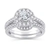 Modern Bride Womens 1 1/2 Ct. T.w. Natural White Diamond 10k Gold Round Bridal Set In White