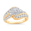 Modern Bride Womens 1 1/2 Ct. T.w. Natural White Diamond 10k Gold Round Engagement Ring In Transparent