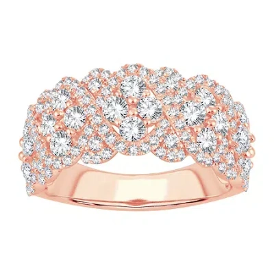 Modern Bride Womens 1 3/4 Ct. T.w. Natural White Diamond 10k Rose Gold Anniversary Band