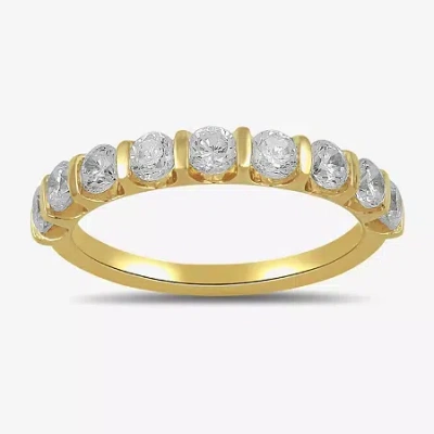 Modern Bride Womens 1 Ct. T.w. Lab Grown White Diamond 10k White Gold Band