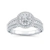 Modern Bride Womens 1 Ct. T.w. Natural Diamond 10k White Gold Round Engagement Ring In White