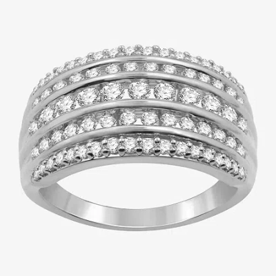Modern Bride Womens 1 Ct. T.w. Natural White Diamond 10k Gold Anniversary Band In Metallic