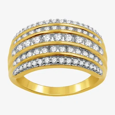 Modern Bride Womens 1 Ct. T.w. Natural White Diamond 10k Gold Anniversary Band