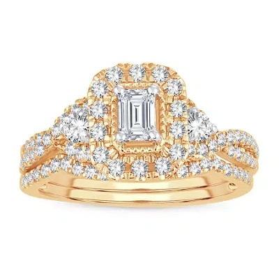 Modern Bride Womens 1 Ct. T.w. Natural White Diamond 10k Gold Bridal Set