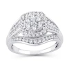 Modern Bride Womens 1 Ct. T.w. Natural White Diamond 10k Gold Cushion Engagement Ring In Silver