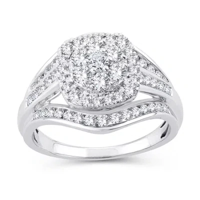 Modern Bride Womens 1 Ct. T.w. Natural White Diamond 10k Gold Cushion Engagement Ring