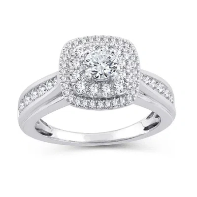 Modern Bride Womens 1 Ct. T.w. Natural White Diamond 10k Gold Cushion Engagement Ring
