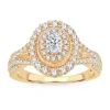 Modern Bride Womens 1 Ct. T.w. Natural White Diamond 10k Gold Oval Engagement Ring In Gold