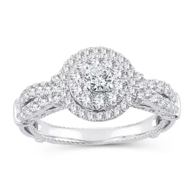 Modern Bride Womens 1 Ct. T.w. Natural White Diamond 10k Gold Round Engagement Ring