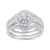 Modern Bride Womens 1 Ct. T.w. Natural White Diamond 10k Gold Round Engagement Ring In Silver