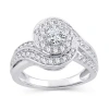 Modern Bride Womens 1 Ct. T.w. Natural White Diamond 10k Gold Round Engagement Ring In White