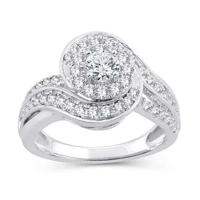 Modern Bride Womens 1 Ct. T.w. Natural White Diamond 10k Gold Round Engagement Ring