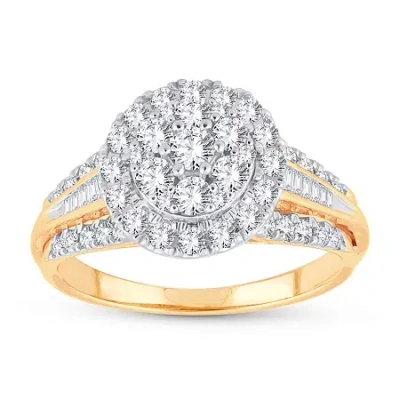 Modern Bride Womens 1 Ct. T.w. Natural White Diamond 10k Gold Round Engagement Ring In Transparent