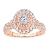 Modern Bride Womens 1 Ct. T.w. Natural White Diamond 10k Rose Gold Oval Engagement Ring In Pink