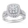 Modern Bride Womens 1 Ct. T.w. Natural White Diamond 10k White Gold Cushion Engagement Ring In White