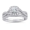 Modern Bride Womens 1 Ct. T.w. Natural White Diamond 10k White Gold Cushion Engagement Ring In Silver