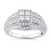 Modern Bride Womens 1 Ct. T.w. Natural White Diamond 10k White Gold Engagement Ring In White