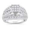Modern Bride Womens 1 Ct. T.w. Natural White Diamond 10k White Gold Engagement Ring In White