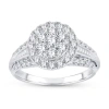 Modern Bride Womens 1 Ct. T.w. Natural White Diamond 10k White Gold Round Engagement Ring In White