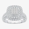 Modern Bride Womens 1 Ct.t.w. Natural Diamond Cushion Halo Engagement Ring In White