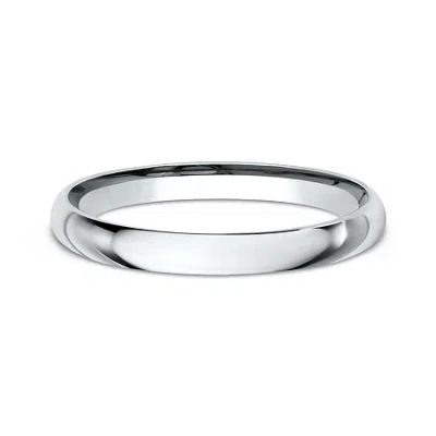 Modern Bride Womens 10k White Gold 2mm Comfort-fit Wedding Band In Metallic